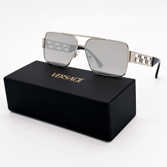 NEW VERSACE SUNGLASSES VE2290 10016G SILVER/GRAY UNISEX EYEWEAR VE2290 1001/6G main image 6